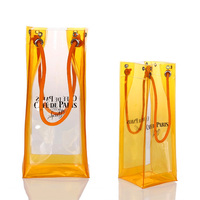 Sac isotherme pour bouteille de vin écologique, sac à vin transparent en PVC avec poignée tubulaire, promotion