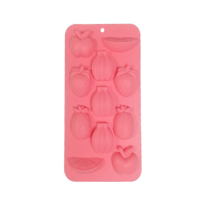 11-piece fruit ice tray pink