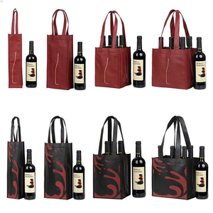 Sac à vin rouge imprimé en sérigraphie, sac fourre-tout personnalisé en tissu non tissé pour vin, sacs à vin en tissu non tissé pour fêtes et mariages - Product Image 4