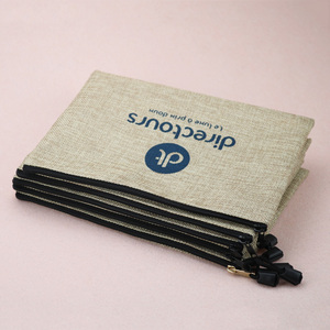 Organisateur de trousse de maquillage pour femmes nouvelle pochette d'emballage cadeau de Noël sacs à cosmétiques de voyage en <span class=keywords><strong>jute</strong></span> coton recyclé biologique pour jouet sexuel - Product Image 4