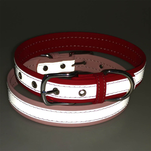 Kalung Anjing Modern Sederhana Solid Reflektif dengan D-Ring, Kulit PU Lembut, untuk Anjing Kecil, Sedang, dan Besar, Anti-Tersedak, Nyaman - Product Image 5