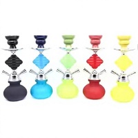 Chicha en métal givré de style arabe, ensemble complet pour bars et discothèques, tailles petite et moyenne, avec foyer en verre