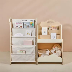 Bibliothèque modulaire en bois pour enfants en 3 pièces, bibliothèque sur pied en bois massif, rangement pour livres et jouets pour enfants, combinaison d'armoires - Product Image 5