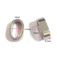 Maßgefertigter Schmuck Edelstahl Rechteckiger Lochring Blanko Gravierbarer Lederband-Armband-Röhrenabstandhalter