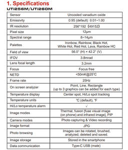 Nuevo Cámara Termográfica Infrarroja para Teléfono Móvil Uni-t UTi256M, Termómetro USB, Cámara Termográfica para Exteriores en Existencia - Product Image 5