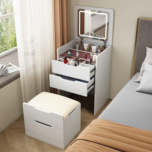 Tocador de Maquillaje Moderno y Multifuncional, Mueble Sencillo para Dormitorio con Tapa Abatible de Madera y Almacenamiento para Espacios Pequeños, Sala de Estar y Hogar - Product Image 1