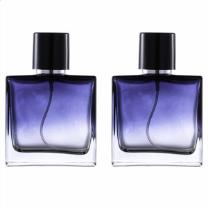 ขวดน้ำหอมแก้วหรูหราสีน้ำเงินไล่เฉดขนาด 30 มล. ขวดสเปรย์แบบเติมได้ เครื่องพ่นน้ำหอมพกพาสำหรับเดินทาง - Product Image 1