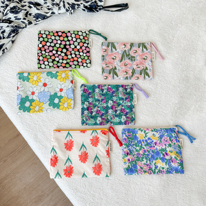 <span class=keywords><strong>Portamonete</strong></span> con Stampa Floreale, Chiusura a Zip, Cordoncino Intrecciato con Nappa, Stile Vintage Retrò, Piccolo Portafoglio Portatile da Donna - Product Image 3