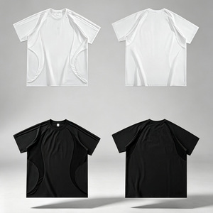 เสื้อยืดปักลายโครงสร้างทันสมัย คอลเลคชั่นฤดูใบไม้ผลิและฤดูร้อน 2026 แบรนด์แฟชั่นใหม่ สไตล์สปอร์ต แขนสั้น - Product Image 1