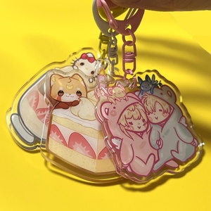 Nueva llegada de plástico personalizado acrílico llavero Anime impresión encantos con borde transparente - Product Image 5