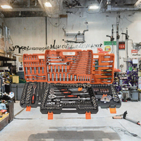 Kit d'outils à main en acier au carbone pour mécaniciens automobiles avec coffret rigide et jeu de clés à douilles -001
