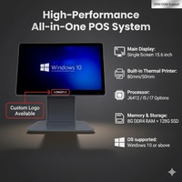 Système de point de vente tout-en-un Longfly, garantie de 2 ans, écran tactile capacitif de 15,6 pouces, Windows 10, Bluetooth/Wi-Fi 6, restaurant