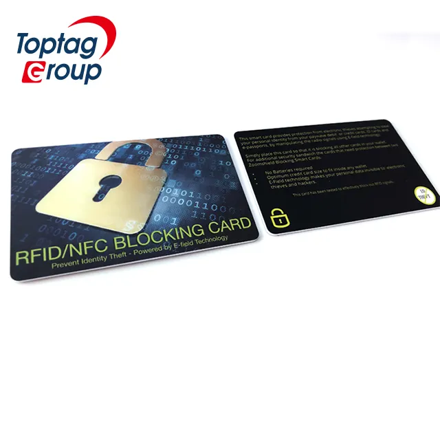 비자 카드 13.56Mhz RFID PVC 카드 칩 모델에 대한 RFID 차단 카드 보호기