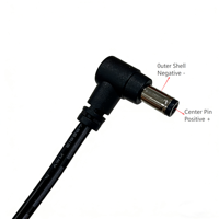 Kabel Ekstensi Konektor Daya DC5521 Sudut Kanan 18AWG Male to Male untuk Kamera Keamanan dan Lampu LED Strip