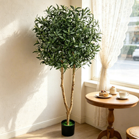 Décoration et fournitures de mariage décoratives : Plante d'olivier artificielle de 150 cm à double tige, arbre artificiel en forme de boule pour la décoration de magasins et de maisons