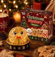 Weihnachts-Überraschungsbox aus Kunststoff mit Niedlichen Schneemann- und Elch-Figuren, Überraschungsspielzeug, Schreibtisch-Dekoration, Feiertagsdekoration