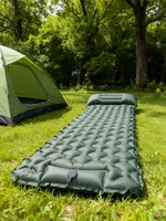 Matelas de camping gonflable en TPU et nylon avec pompe à air intégrée et oreiller, tapis de couchage auto-gonflant pour la randonnée et l'escalade
