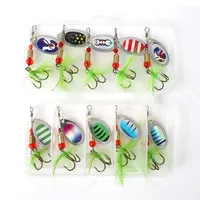 Leurre Spinner 60mm 3.3g Appât de pêche en métal Spinner rotatif Cuillère Spinnerbait artificiel Appât dur pour la basse, le brochet, la truite