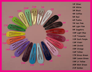 5.0cm coloré sans trou larme métal Snap pinces à cheveux plaine <span class=keywords><strong>BB</strong></span> épingles à cheveux côté Hairgrip enfants Boutique cheveux accessoires - Product Image 3