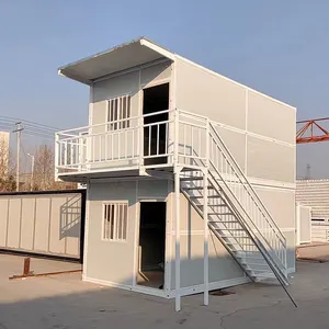China suppliers custom 2 storey prefabricated container house villa prefab houses foldable resort home with toilet