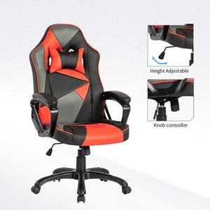 เก้าอี้สำนักงานเกมแบบสั่งทำสีแดง + ดำ + เทาเก้าอี้ยกหนังสังเคราะห์ทำจากรัสเซีย - Product Image 3