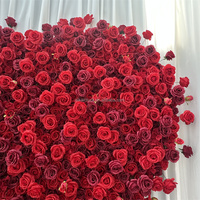 Dinding Bunga Pernikahan NIKA Bentuk Hati, Latar Belakang Mawar Merah, Gapura Bunga untuk Lamaran Pernikahan, Dekorasi Hari Valentine