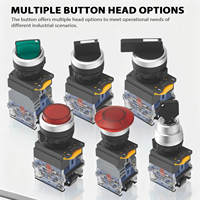 Botón Pulsador de Plástico de Cabeza Plana de Acero Inoxidable de 22 mm YJ139-LA38 Sin LED 1NO1NC Proveedor de Botones Pulsadores de China 10A Equipo