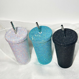 Prodotti Più Venduti del Momento 2026: Bicchiere con Strass e Stampa Mucca con Cannuccia - Product Image 3