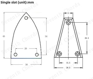 Plaque de couverture triangulaire à trois trous pour levier d'accordage de <span class=keywords><strong>guitare</strong></span>, couvercle de noyau en fer LJ03 - Product Image 5