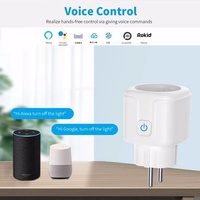 Prise intelligente sans fil mini Tuya EU, compatible Alexa et Google Home, IP54, moniteur d'énergie, 16A nominal, WIFI 20A, 220V