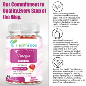 Gummies au goût pomme à faible MOQ, Gummies au vinaigre de cidre de pomme avec la mère, Complément alimentaire pour la santé digestive - Product Image 5