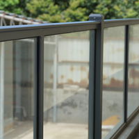 Rampe de balustrade en aluminium de haute qualité RG90 à cadre apparent, garde-corps en verre pour escalier, garde-corps en verre sur mesure