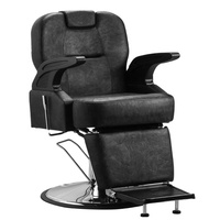 Fauteuil de Barbier au Design Contemporain, Vente Flash, Meuble Commercial avec Poignée en Acier Inoxydable pour Salons de Coiffure