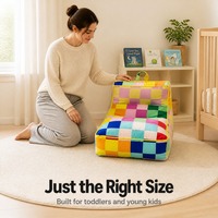 Kinder-Samt-Mini-Sofa mit Waschbarem Bezug Faltbares Design Tragegriff - Moderner Stil für Kinder ab 2 Jahren