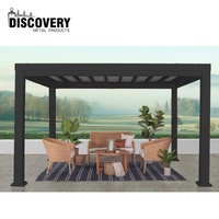 Gazebo extérieur Cort Pavilion persiennes latérales Auvent Arche en bois Pergola en aluminium Pergola à persiennes Pergola manuelle
