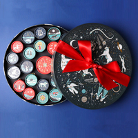 Maßgefertigter Runder Adventskalender Schokoladen-Geschenkbox Luxuriöse Magnetische Bonbon-Verpackung