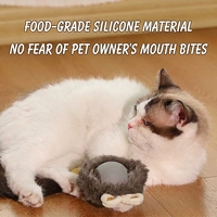 Jouet pour chat intelligent et mignon, balle roulante automatique en silicone, activée par le mouvement, avec des sons d'oiseaux pour soulager l'anxiété des chats d'intérieur