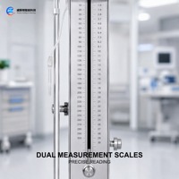 Support de perfusion médical mobile en acier inoxydable réglable avec 4 crochets et roulettes à frein pour chambre de patient en milieu hospitalier - Vente en gros