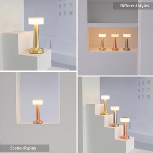 Amelech ATL8004 Interruptor de toque LED Luzes noturnas de cabeceira Lâmpada de mesa recarregável com USB de mesa