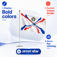 Drapeau de la République Dominicaine imprimé numériquement avec logo personnalisé, 3x5 pieds, bannière extérieure en polyester, prêt à être expédié