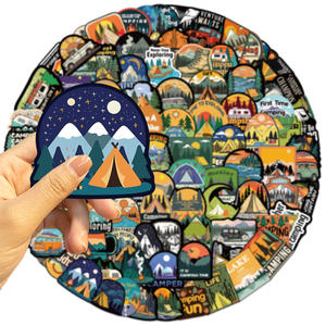 Adesivi Impermeabili DIY per Decorazione Retrò con Cartoni Animati, Campeggio, Graffiti, Chitarra, Quaderni e Valigie - Product Image 4