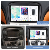 DUDUAUTO Lecteur DVD de voiture Android 9 pouces 2K QLED avec écran GPS pour Mercedes SL R230 SL350 SL500 SL55 SL600 SL65 2001-2007