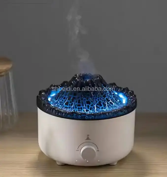 New Style Upgraded 2 Color Volcano and Flame Jellyfish Spray Mist Air Humidifier Volcanic Aroma Diffuser with Remote For Home