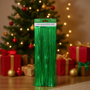 Sfondo in lametta verde lucido Dotiana, 36 pollici x 10 piedi, decorazione per feste di compleanno ed eventi festivi - Product Image 2