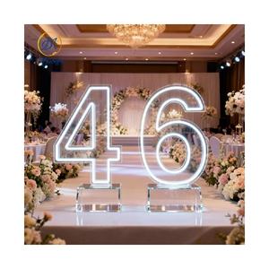 Letrero de Acrílico con Luz de Neón Personalizado para <span class=keywords><strong>Alquiler</strong></span> de Fiestas, Letreros de Acrílico con Luz de Neón de 3 y 4 Pies, Números y Letras de Acrílico Iluminados para Decoración de Bodas y <span class=keywords><strong>Eventos</strong></span> - Product Image 4