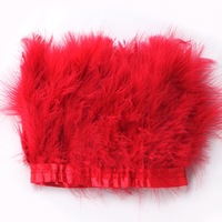 Rose vif couture tissu ruban dinde marabout plume frange garniture pour artisanat vêtements robe Costume accessoire fête mariage décor