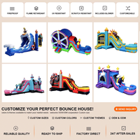 Château gonflable commercial en PVC durable et abordable avec piscine à balles, toboggan, souffleur et tunnel