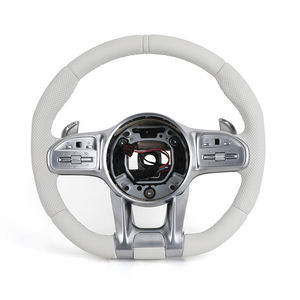 Volant en cuir pleine fleur blanc pour C-class W205 CLS W218 GLA45 CL W216 C216 CL500 CL550 <span class=keywords><strong>CL55</strong></span> CL63 C43 C63 <span class=keywords><strong>AMG</strong></span> - Product Image 2