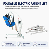 Lève-personne électrique pliable 230 kg pour transfert à domicile avec élingue pour personnes âgées et handicapées, largeur réglable