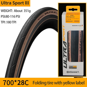 <span class=keywords><strong>Pneu</strong></span> pliable de route <span class=keywords><strong>Continental</strong></span> Ultra Sport III 700C NOIR MARRON 23-622 25-622 28-622 Pneus de route pour vélo de route - Product Image 6